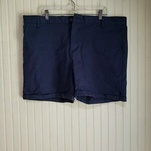 Ouku Shorts Mens 3XL Blue Cotton Stretch Chino Flat Front 8 Inseam Casual Summer